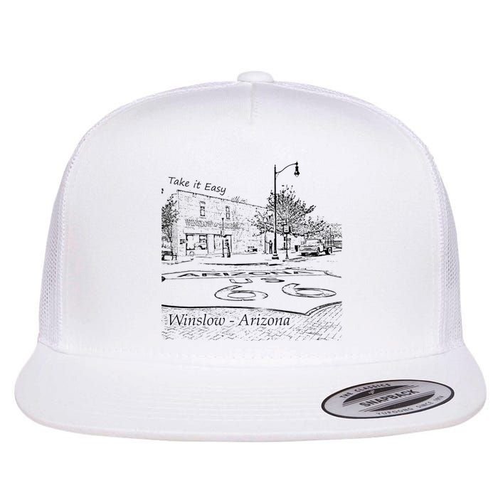 Winslow Arizona AZ US 66 Take It Easy Est. 1926 Mother Road Flat Bill Trucker Hat
