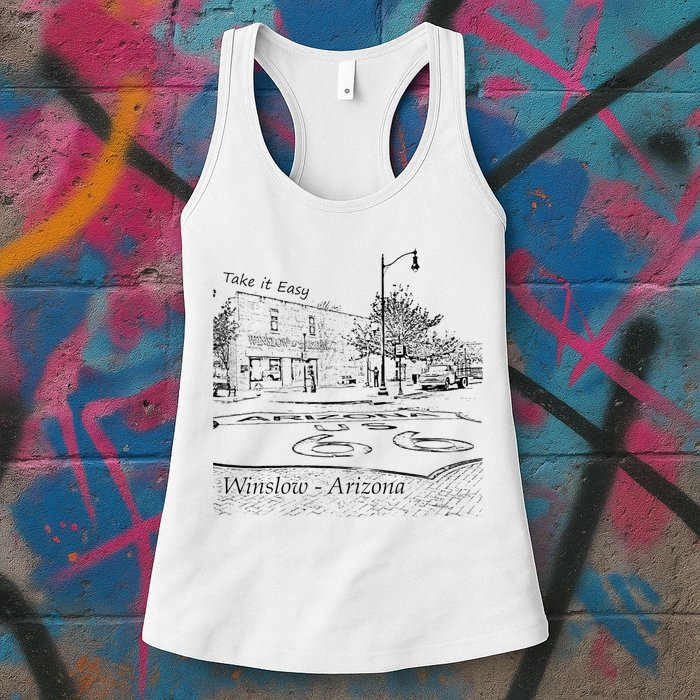 Winslow Arizona AZ US 66 Take It Easy Est. 1926 Mother Road Womens Tank Top