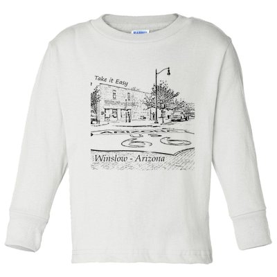 Winslow Arizona AZ US 66 Take It Easy Est. 1926 Mother Road Toddler Long Sleeve Shirt