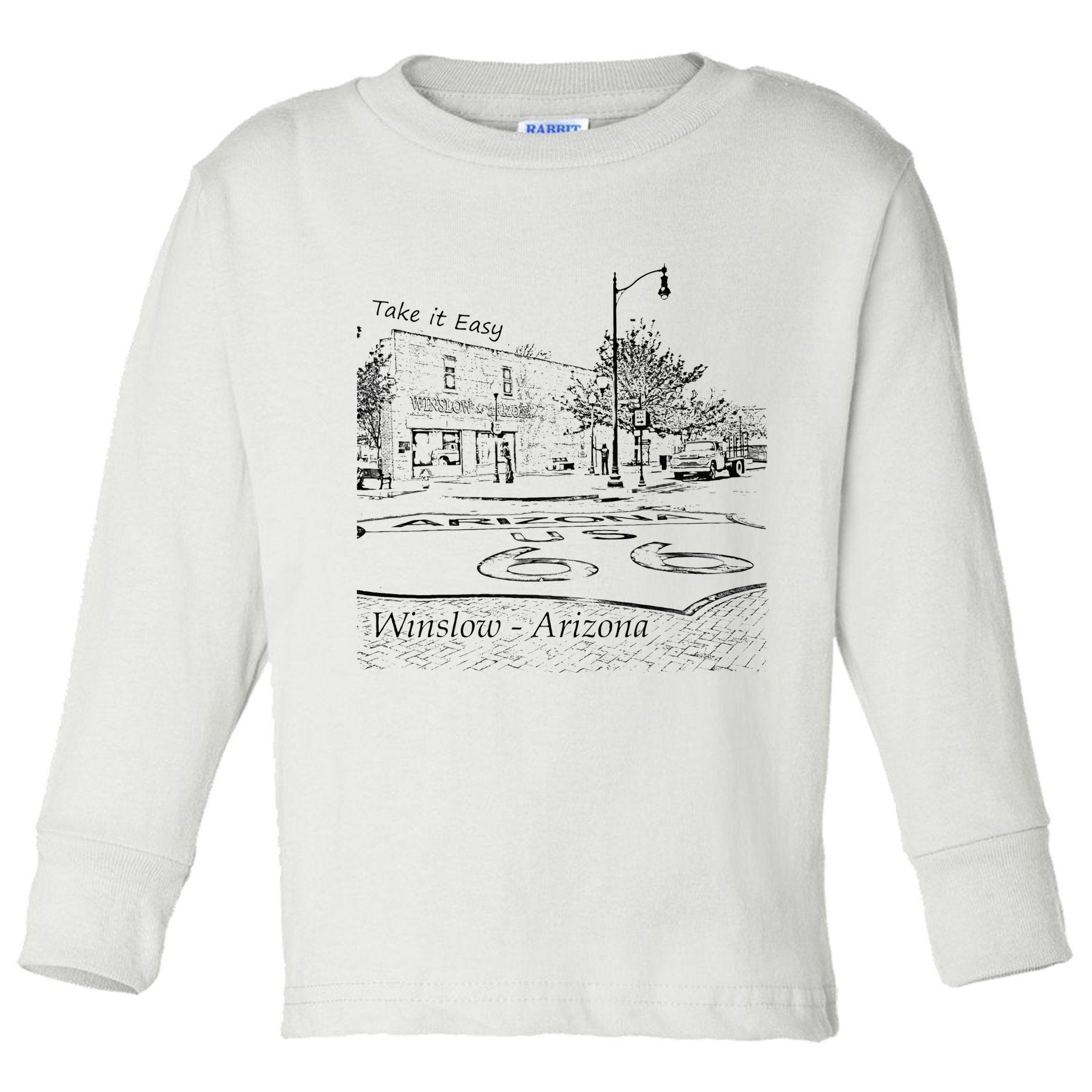 Winslow Arizona AZ US 66 Take It Easy Est. 1926 Mother Road Toddler Long Sleeve Shirt