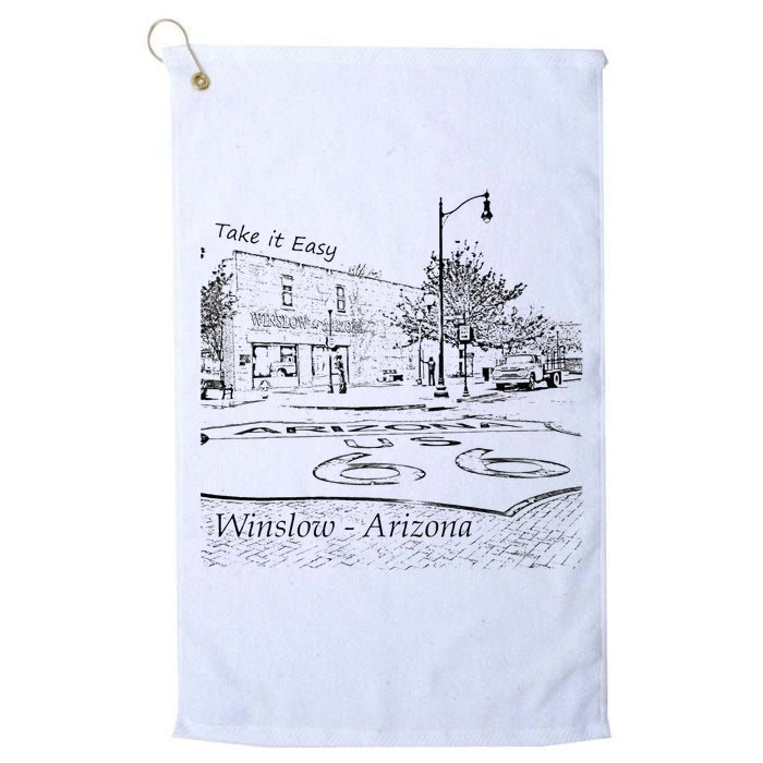 Winslow Arizona AZ US 66 Take It Easy Est. 1926 Mother Road Golf Towel