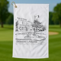 Winslow Arizona AZ US 66 Take It Easy Est. 1926 Mother Road Golf Towel