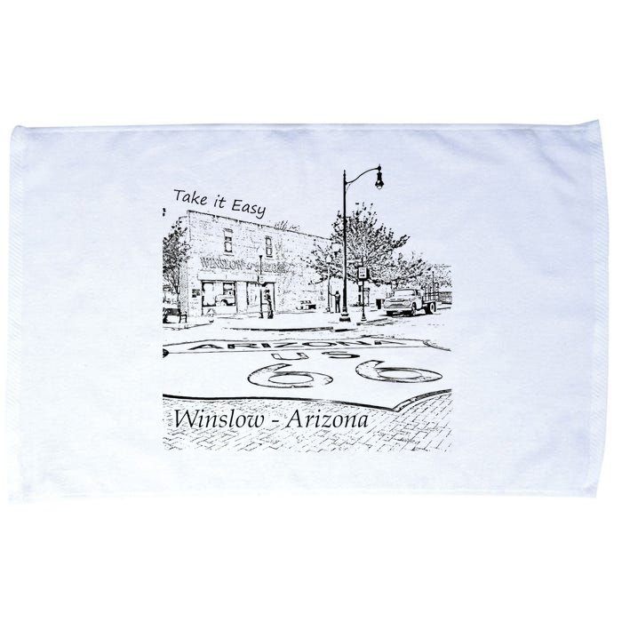 Winslow Arizona AZ US 66 Take It Easy Est. 1926 Mother Road Microfiber Hand Towel