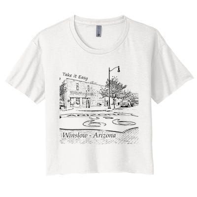 Winslow Arizona AZ US 66 Take It Easy Est. 1926 Mother Road Crop Top