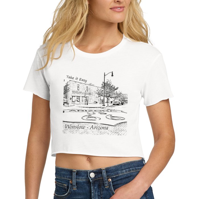 Winslow Arizona AZ US 66 Take It Easy Est. 1926 Mother Road Crop Top