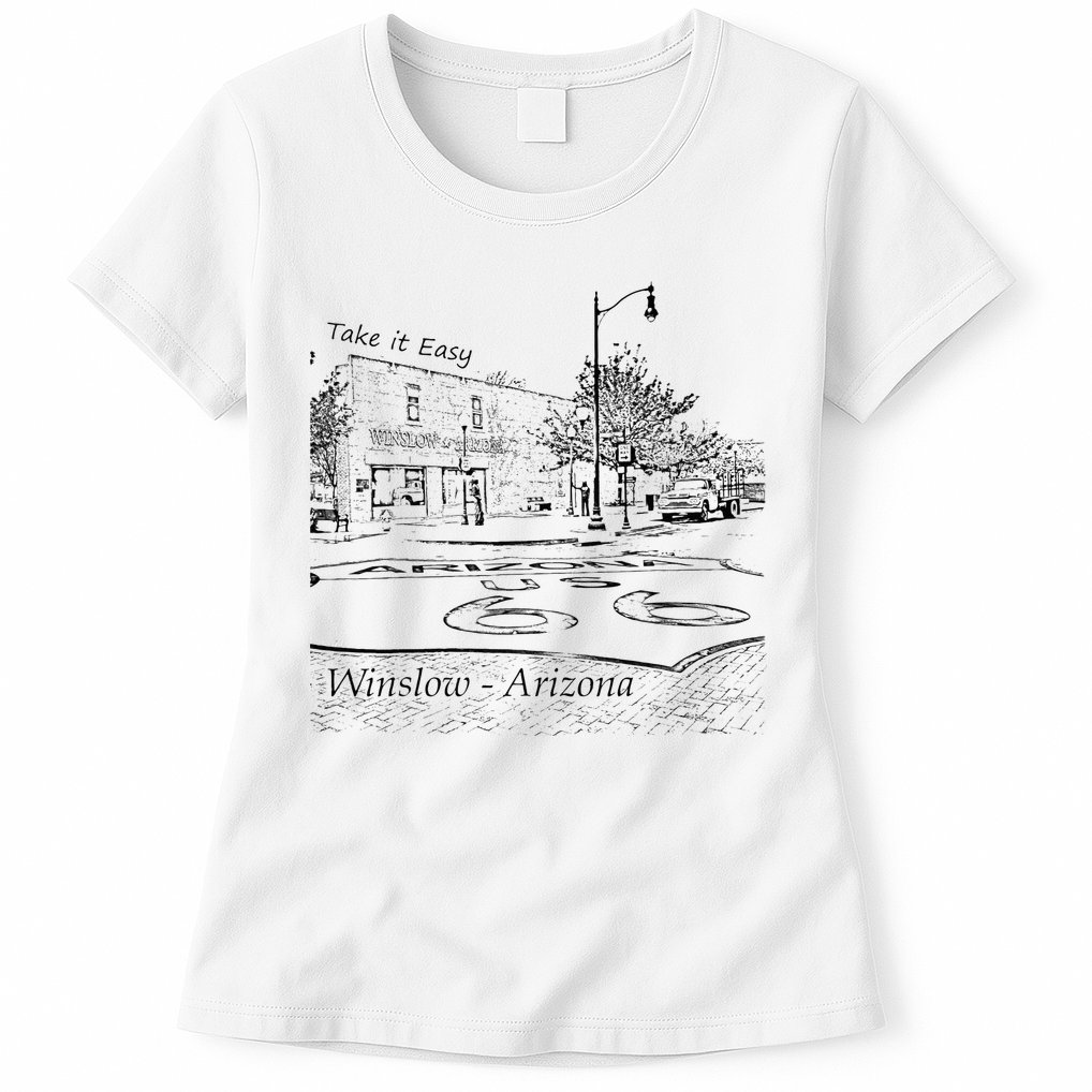 Winslow Arizona AZ US 66 Take It Easy Est. 1926 Mother Road Womens T-Shirt