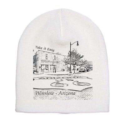Winslow Arizona AZ US 66 Take It Easy Est. 1926 Mother Road Short Acrylic Beanie