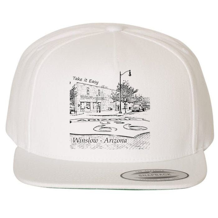 Winslow Arizona AZ US 66 Take It Easy Est. 1926 Mother Road Wool Snapback Cap