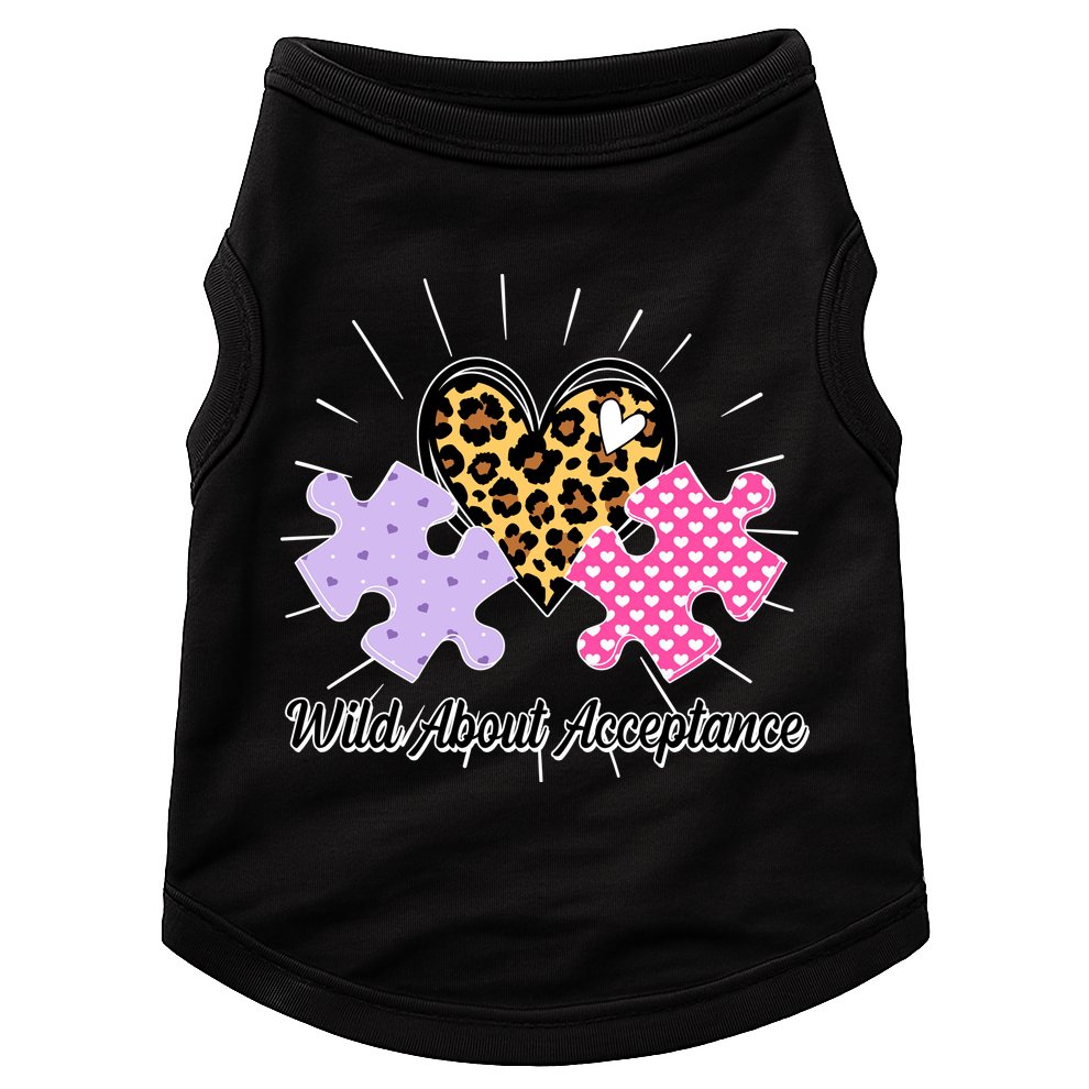 Wild About Acceptance Autism Awareness Puzzle Heart Doggie Tank