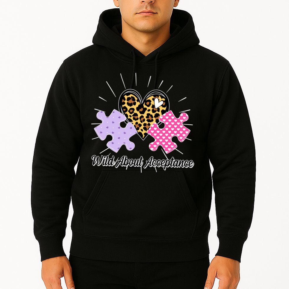 Wild About Acceptance Autism Awareness Puzzle Heart Hoodie