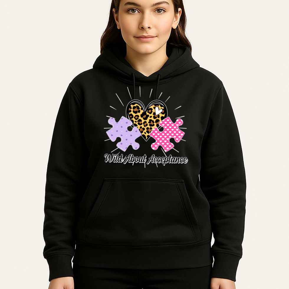 Wild About Acceptance Autism Awareness Puzzle Heart Hoodie