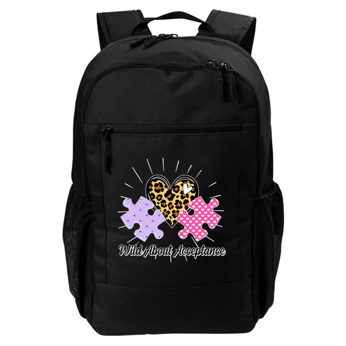 Wild About Acceptance Autism Awareness Puzzle Heart Backpack