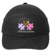 Wild About Acceptance Autism Awareness Puzzle Heart 7-Panel Snapback Hat