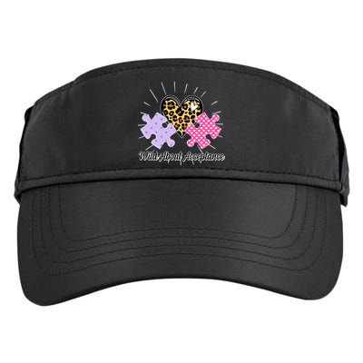 Wild About Acceptance Autism Awareness Puzzle Heart Adult Drive Performance Visor
