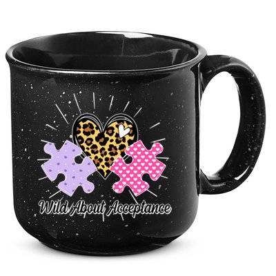 Wild About Acceptance Autism Awareness Puzzle Heart 15oz Campfire Ceramic Mug