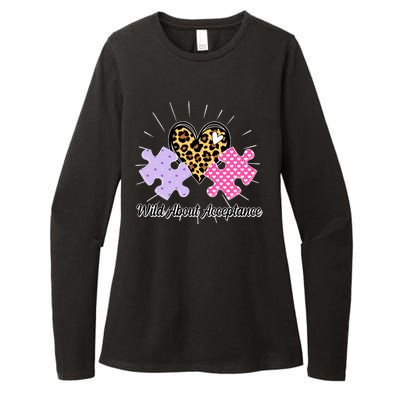 Wild About Acceptance Autism Awareness Puzzle Heart Womens CVC Long Sleeve Shirt