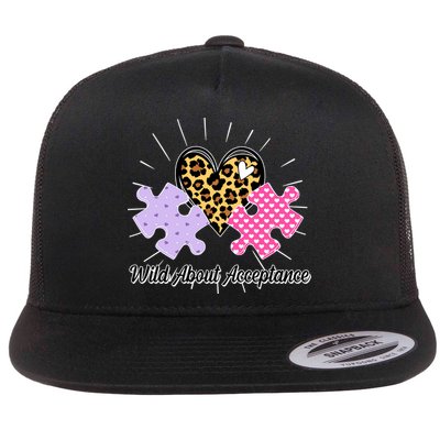 Wild About Acceptance Autism Awareness Puzzle Heart Flatbill Hat