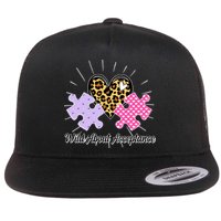 Wild About Acceptance Autism Awareness Puzzle Heart Flat Bill Trucker Hat