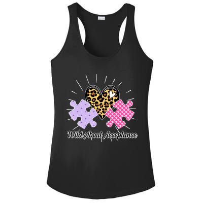 Wild About Acceptance Autism Awareness Puzzle Heart Ladies PosiCharge Competitor Racerback Tank