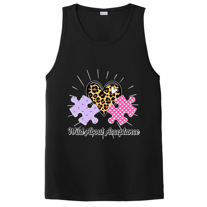 Wild About Acceptance Autism Awareness Puzzle Heart PosiCharge Competitor Tank