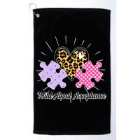 Wild About Acceptance Autism Awareness Puzzle Heart Golf Towel