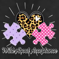 Wild About Acceptance Autism Awareness Puzzle Heart Golf Towel