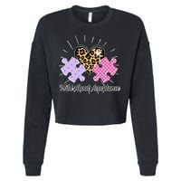 Wild About Acceptance Autism Awareness Puzzle Heart Cropped Pullover Crew