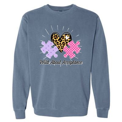 Wild About Acceptance Autism Awareness Puzzle Heart Garment-Dyed Sweatshirt