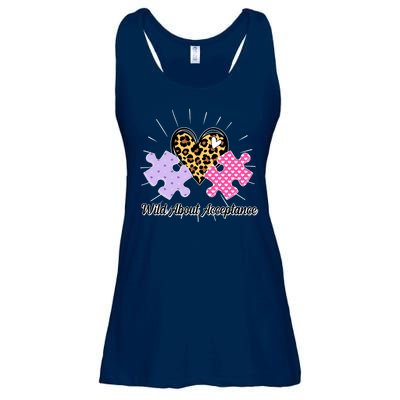 Wild About Acceptance Autism Awareness Puzzle Heart Ladies Essential Flowy Tank