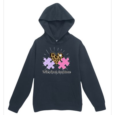 Wild About Acceptance Autism Awareness Puzzle Heart Urban Pullover Hoodie