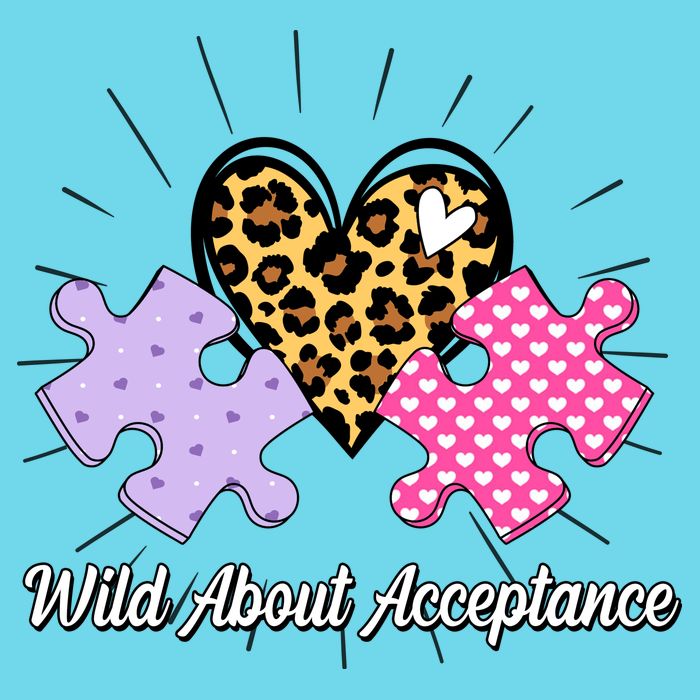 Wild About Acceptance Autism Awareness Puzzle Heart Magnet