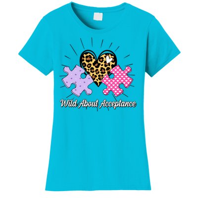 Wild About Acceptance Autism Awareness Puzzle Heart Women's T-Shirt