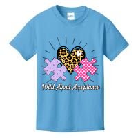 Wild About Acceptance Autism Awareness Puzzle Heart Kids T-Shirt