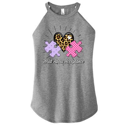 Wild About Acceptance Autism Awareness Puzzle Heart Women's Perfect Tri Rocker Tank