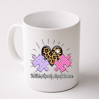 Wild About Acceptance Autism Awareness Puzzle Heart Coffee Mug