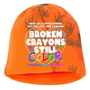 We're All A Little Broken But The Last Time I Checked Broken Crayons Still Color Kati - Camo Knit Beanie