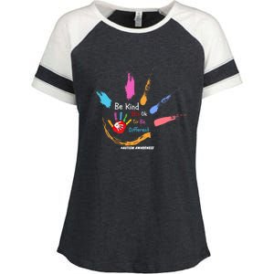 World Autism Awareness Day Be Kind ItS Ok To Be Different Gift Enza Ladies Jersey Colorblock Tee