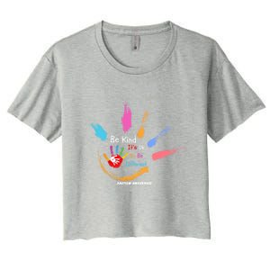 World Autism Awareness Day Be Kind ItS Ok To Be Different Gift Women's Crop Top Tee