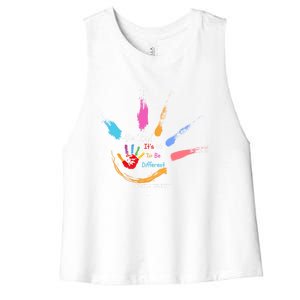 World Autism Awareness Day Be Kind ItS Ok To Be Different Gift Women's Racerback Cropped Tank