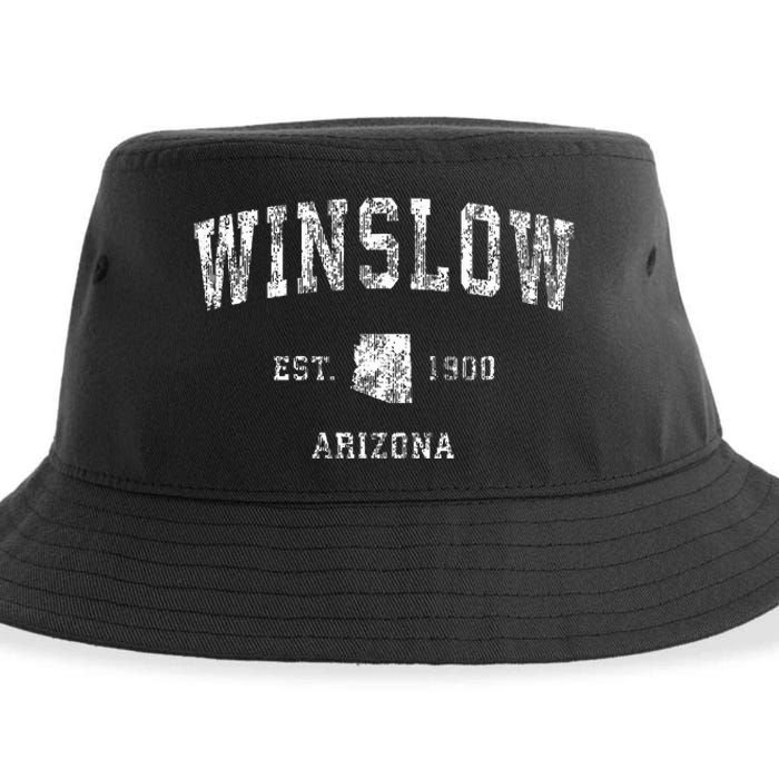 Winslow Arizona AZ Vintage Athletic Sports Sustainable Bucket Hat