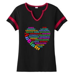 World Autism Awareness Day Support Family Funny Gift Ladies Halftime Notch Neck Tee