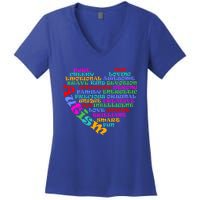 World Autism Awareness Day Support Family Funny Gift Women's V-Neck T-Shirt