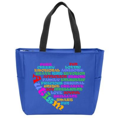 World Autism Awareness Day Support Family Funny Gift Zip Tote Bag