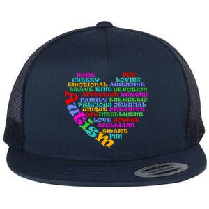 World Autism Awareness Day Support Family Funny Gift Flat Bill Trucker Hat