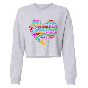 World Autism Awareness Day Support Family Funny Gift Cropped Pullover Crew