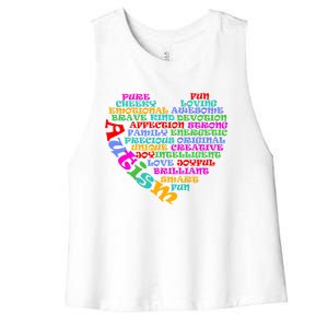 World Autism Awareness Day Support Family Funny Gift Women's Racerback Cropped Tank