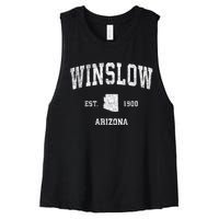 Winslow Arizona Az Vintage Sports Women's Racerback Cropped Tank