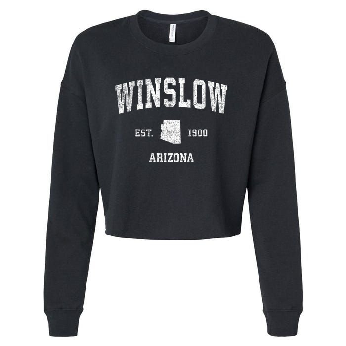 Winslow Arizona Az Vintage Sports Cropped Pullover Crew