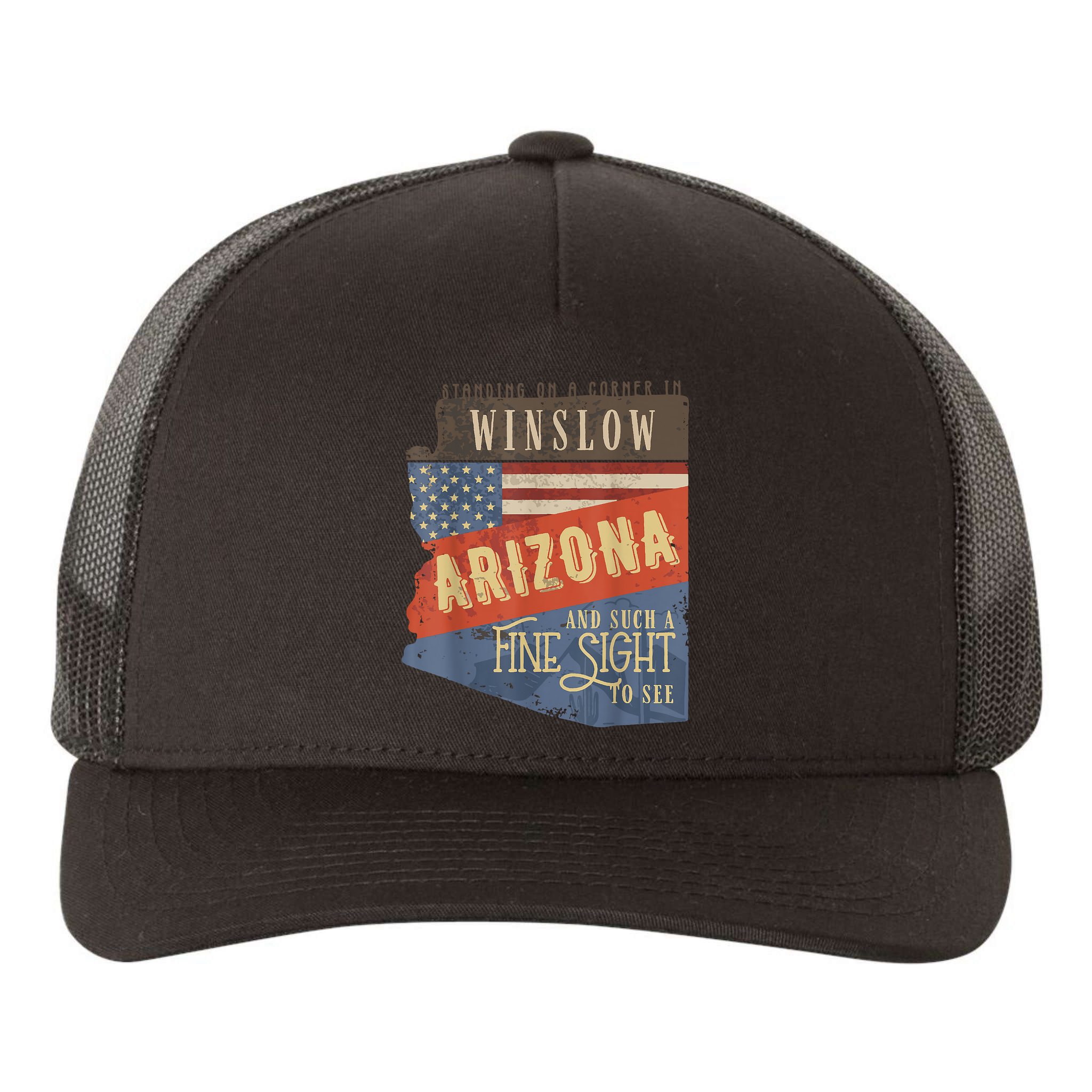 Winslow Arizona AZ US 66 Take It Easy Est. 1926 Mother Road Yupoong Adult 5-Panel Trucker Hat