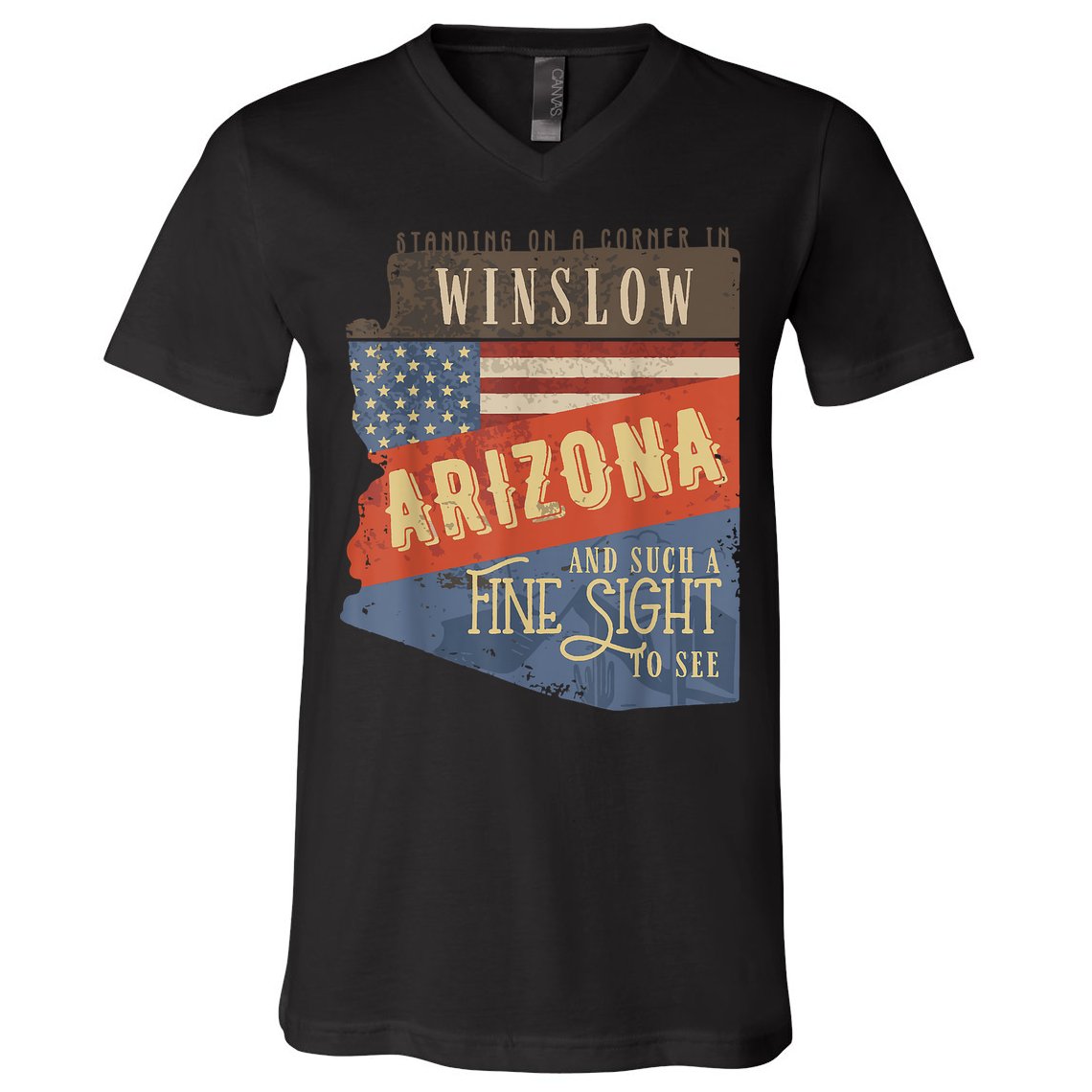 Winslow Arizona AZ US 66 Take It Easy Est. 1926 Mother Road V-Neck T-Shirt
